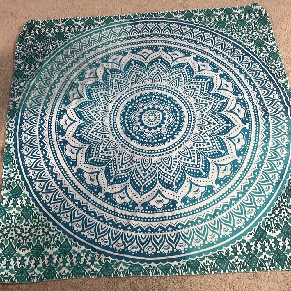 mandela tapestry blue and green